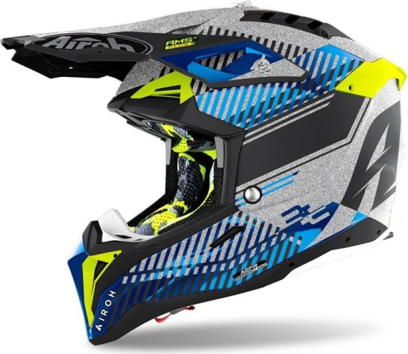 Casca Moto Enduro AVIATOR 3 WAVE SILVER GLOSS CHROME