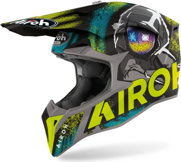Casca Moto Enduro Wraap Alien Yellow Matt
