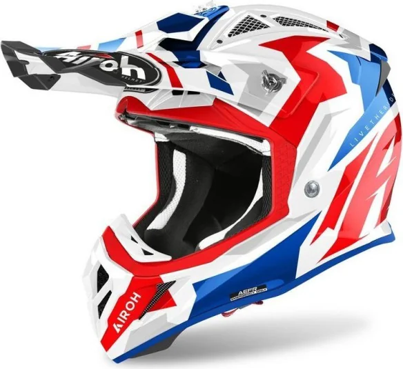 Casca Moto MX Aviator Ace Swoop Red Blue Gloss