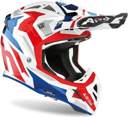 Casca Moto MX Aviator Ace Swoop Red Blue Gloss