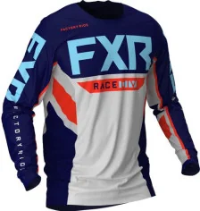 Tricou Enduro Podium Off RoadLt Grey Navy Nuke Sky