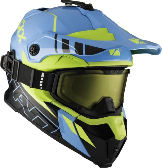 Casca Snowmobil Titan Ori DL Avalanche Ochelari Inclusi Verde-Albastru