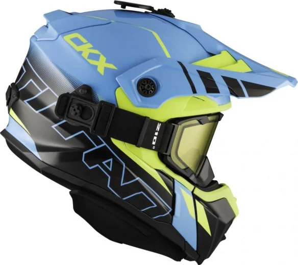 Casca Snowmobil Titan Ori DL Avalanche Ochelari Inclusi Verde-Albastru