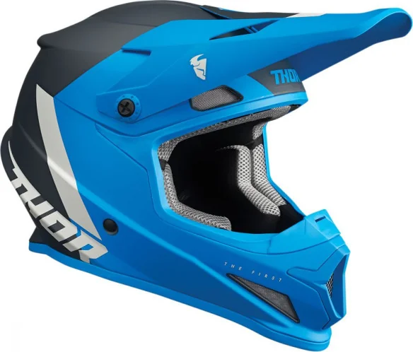 Casca MotoCross Sector Chev Blue Light Gray