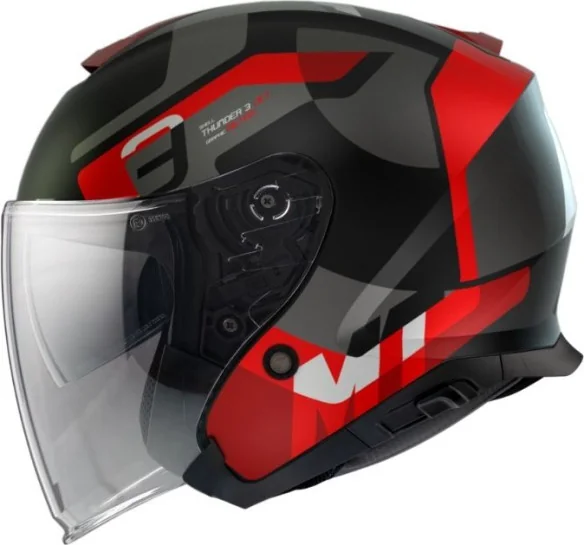 Casca Moto Open-Face Jet Street Thunder 3 SC Silton B5 Red Matt 24