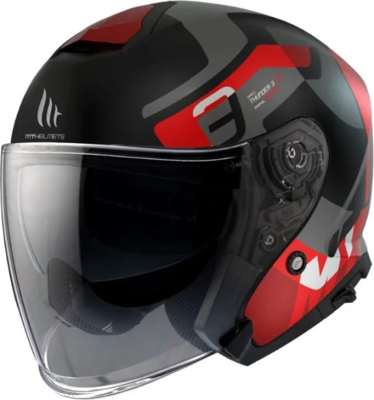 Casca Moto Open-Face Jet Street Thunder 3 SC Silton B5 Red Matt 24