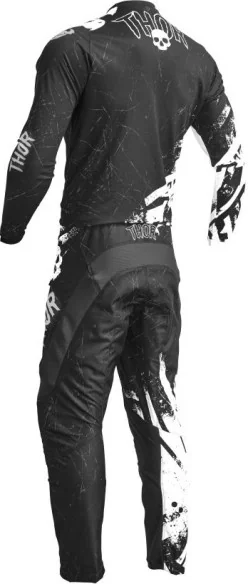 Combo Moto Tricou Pantaloni Copii Sector Racewear Gnar Black White 23