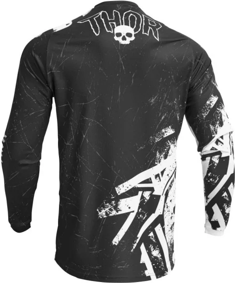 Combo Moto Tricou Pantaloni Copii Sector Racewear Gnar Black White 23