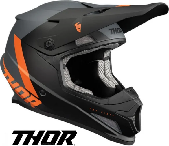 Casca MotoCross Sector Chev Charcoal Orange