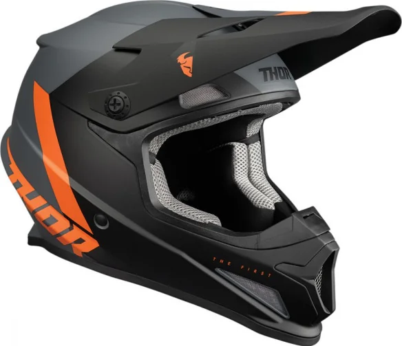 Casca MotoCross Sector Chev Charcoal Orange