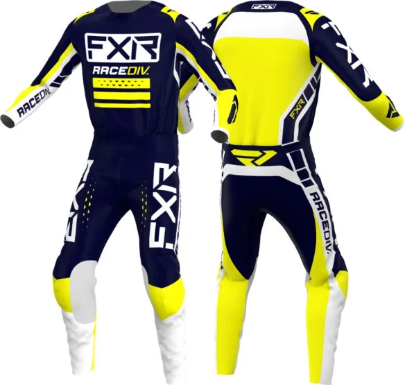 Combo Moto MX Tricou Pantaloni Clutch Pro Midnight White Yellow