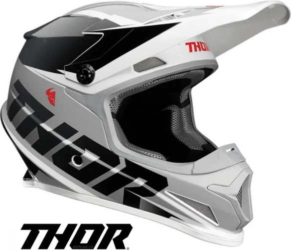 Casca MotoCross Sector Fader Negru Lucios Alb