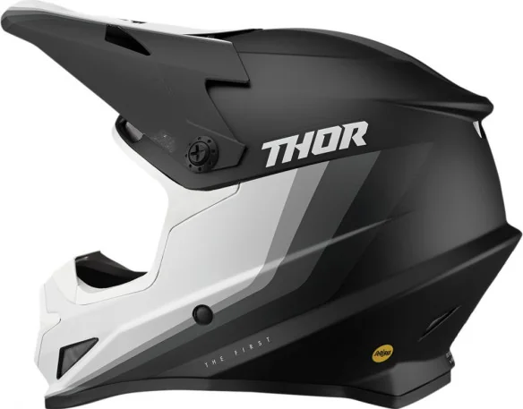Casca MotoCross Sector Runner Black White MIPS