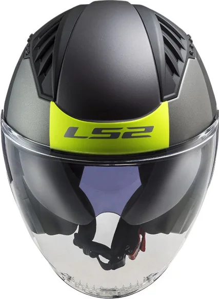 Casca Moto Jet OF600 Copter Urbane Matt Black H-V Yellow