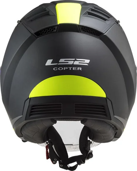 Casca Moto Jet OF600 Copter Urbane Matt Black H-V Yellow