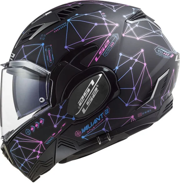 Casca Moto Flip-Up FF900 Valiant Ii Stellar Matt Black Blue
