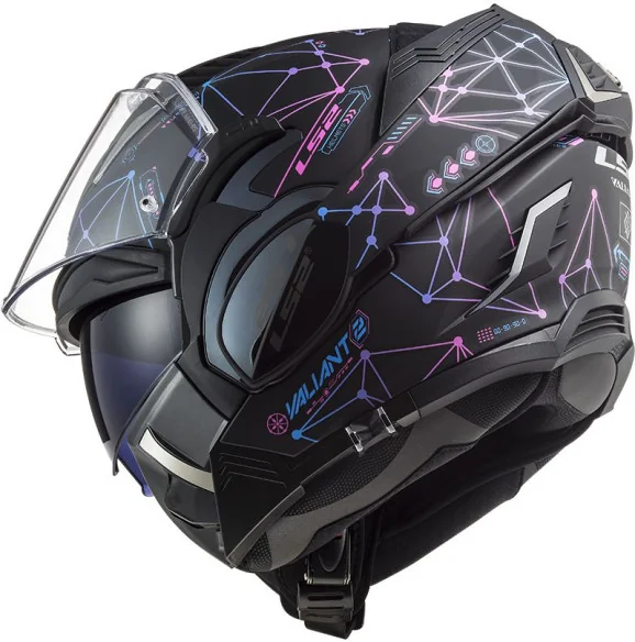 Casca Moto Flip-Up FF900 Valiant Ii Stellar Matt Black Blue