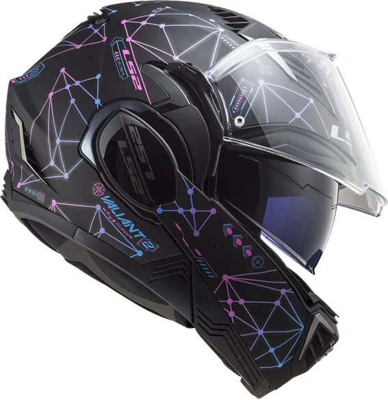 Casca Moto Flip-Up FF900 Valiant Ii Stellar Matt Black Blue