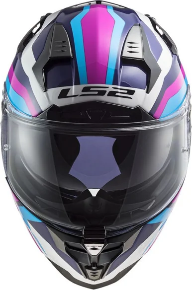 Casca Moto Full Face FF327 Challenger Galactic G. Alb Albastru Roz