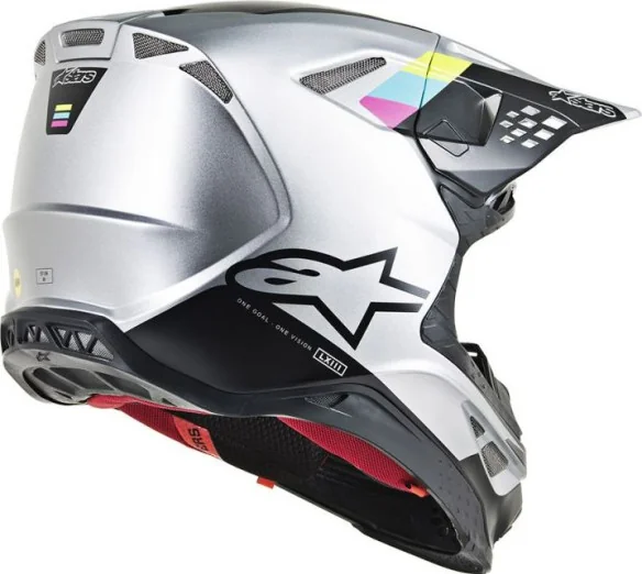 Casca Moto Enduro Supertech M8 Contact Silver Black S9