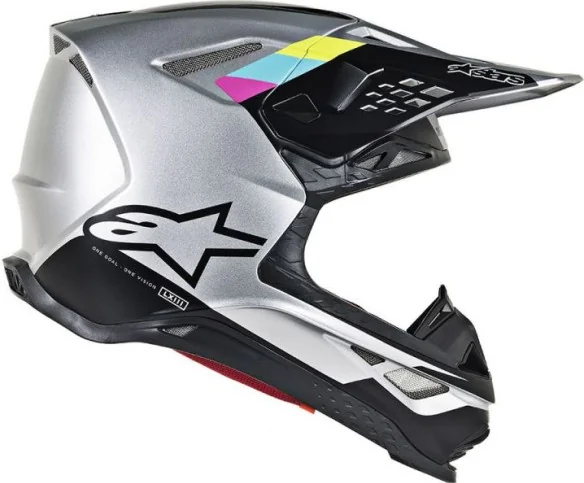 Casca Moto Enduro Supertech M8 Contact Silver Black S9