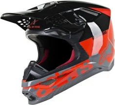 Casca Moto Enduro Supertech M8 Radium Black Orange Glossy S9