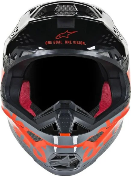 Casca Moto Enduro Supertech M8 Radium Black Orange Glossy S9