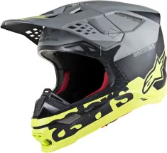 Casca Moto Enduro Supertech M8 Radium Black Matt Yellow S9