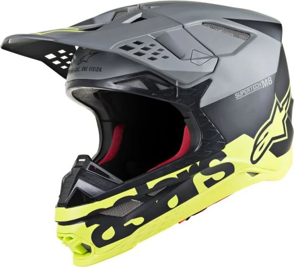 Casca Moto Enduro Supertech M8 Radium Black Matt Yellow S9