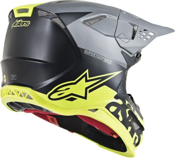 Casca Moto Enduro Supertech M8 Radium Black Matt Yellow S9