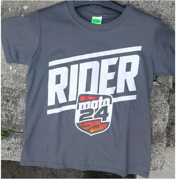 Tricou Personalizat Rider Moto24 Gri Copii