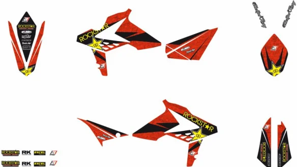 Kit Grafica Rockstar Energy Husa Sa Red black yellow 8b03l