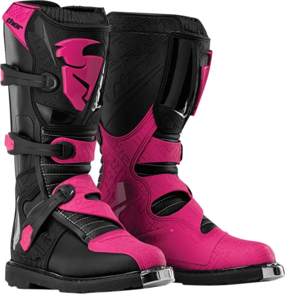 Cizme Moto MX Dama Blitz S6 Off Road Black Pink