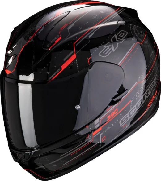 Casca Moto Full-Face Exo 390 Beat Black Neon Red