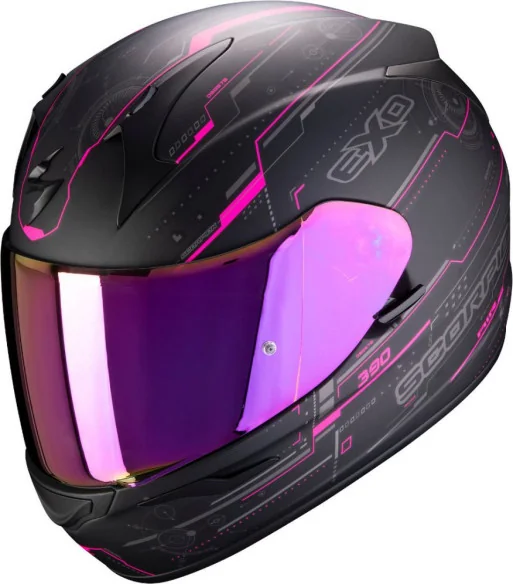 Casca Moto Full-Face Exo 390 Beat Matt Black Pink