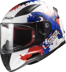 Casca Moto Full Face Copii FF353 Rapid Mini Monster Alb Albastru 2021