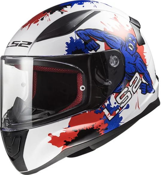Casca Moto Full Face Copii FF353 Rapid Mini Monster Alb Albastru 2021