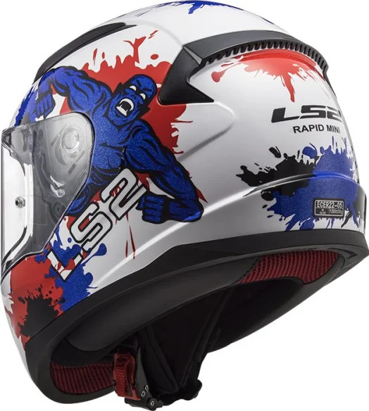 Casca Moto Full Face Copii FF353 Rapid Mini Monster Alb Albastru 2021