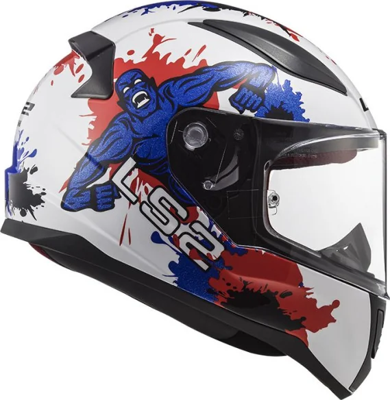 Casca Moto Full Face Copii FF353 Rapid Mini Monster Alb Albastru 2021