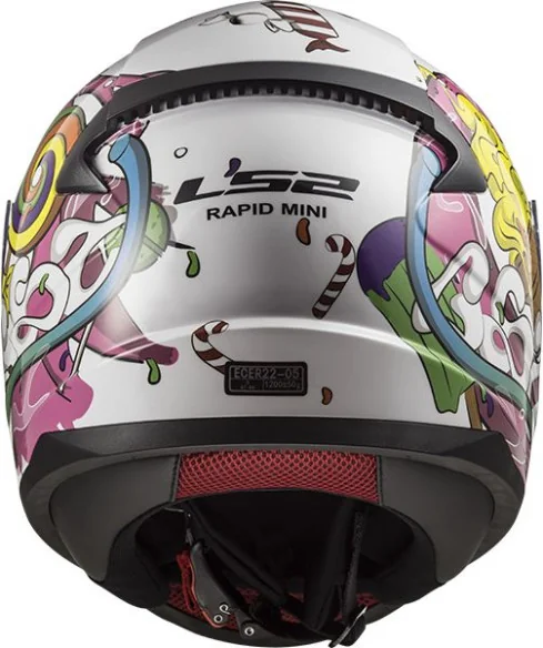 Casca Moto Full Face Copii FF353 Rapid Mini Crazy Alb Roz 2021