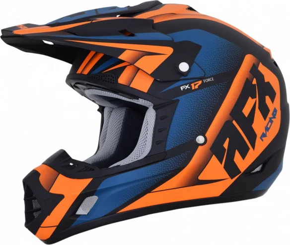 Casca Moto MX FX-17 Force Offroad Matte Black Orange Blue 2021