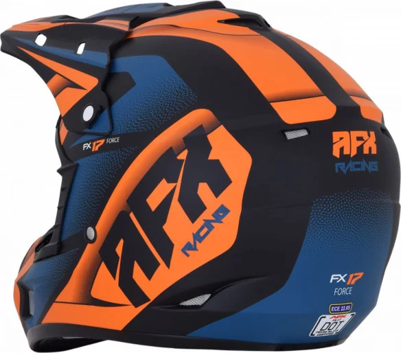 Casca Moto MX FX-17 Force Offroad Matte Black Orange Blue 2021