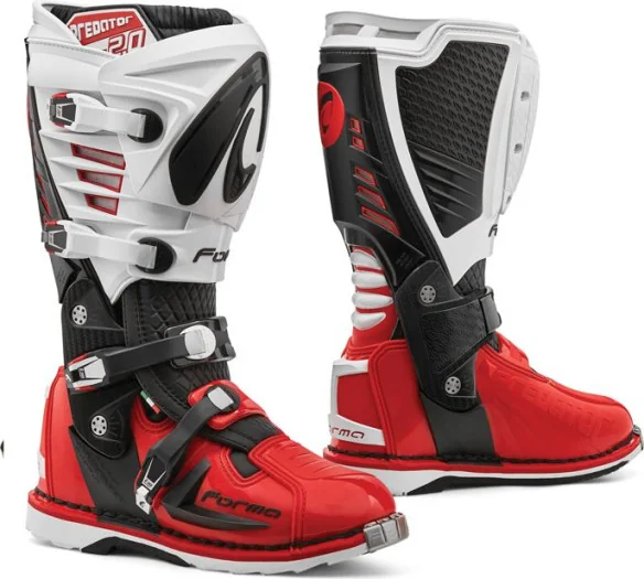 Cizme Moto MX Predator 2.0 Black White Red