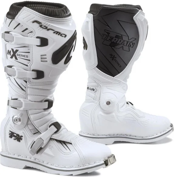 Cizme Moto Terrain TX White Black 2019