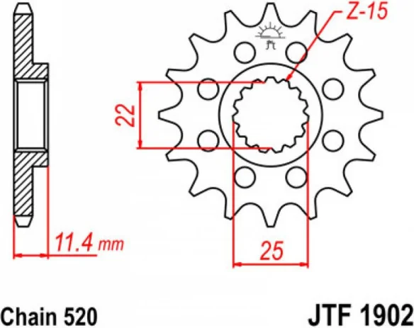 Pinion Fata KTM 17 Dinti