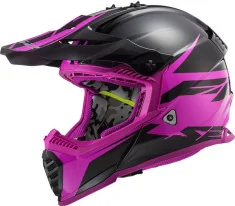 Casca Moto MX Dama MX437 Fast Evo Roar Negru Roz 2021