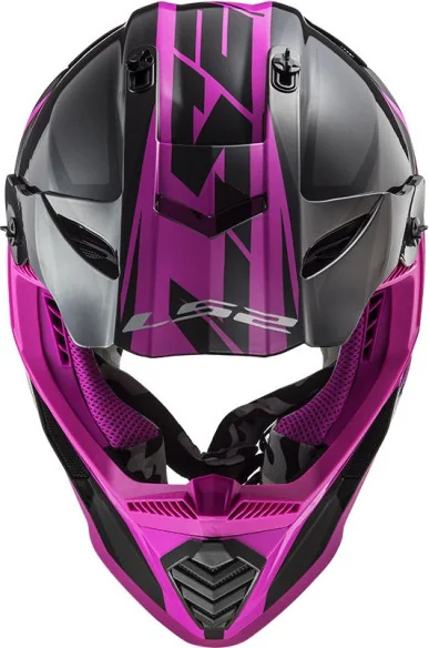 Casca Moto MX Dama MX437 Fast Evo Roar Negru Roz 2021