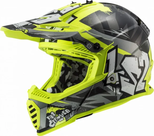 Casca Moto MX Copii MX437 Fast Evo Mini Crusher Negru Galben 2021