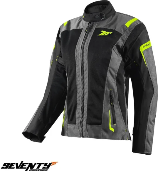 Geaca Moto Textila Dama SD-JT68 Sahara Grey Yellow Fluo