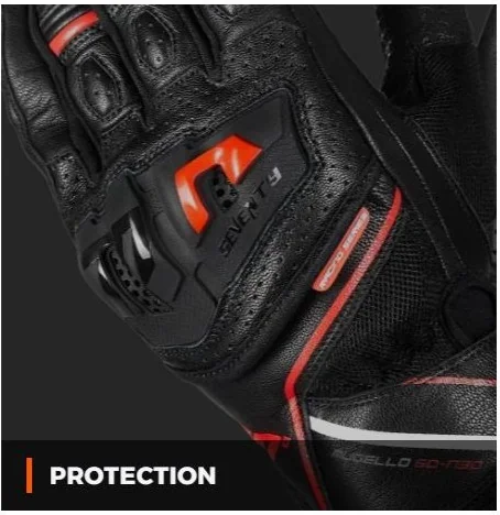 Manusi Moto Piele SD-N30 Mugello Black Red